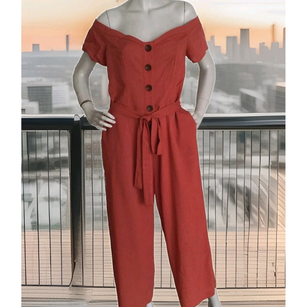 MONTEAU Rust‎ Womens  Jumpsuit Size Large